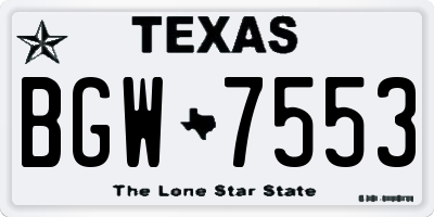 TX license plate BGW7553