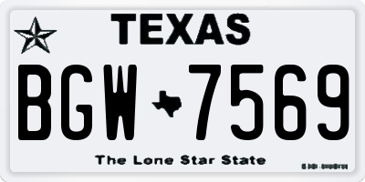 TX license plate BGW7569