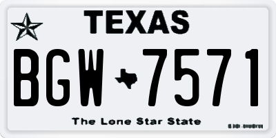 TX license plate BGW7571