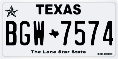 TX license plate BGW7574