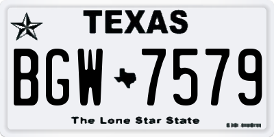 TX license plate BGW7579