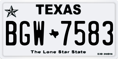 TX license plate BGW7583