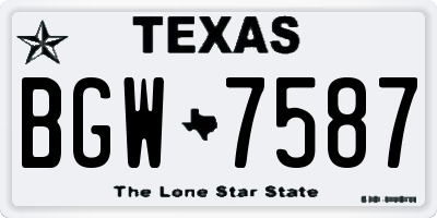 TX license plate BGW7587