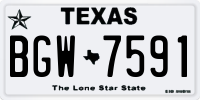 TX license plate BGW7591
