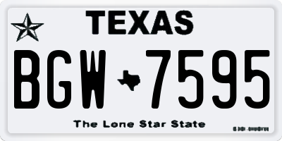 TX license plate BGW7595