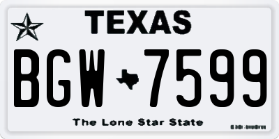 TX license plate BGW7599