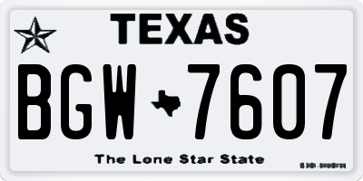 TX license plate BGW7607