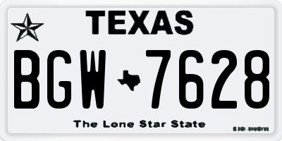 TX license plate BGW7628