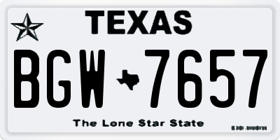 TX license plate BGW7657