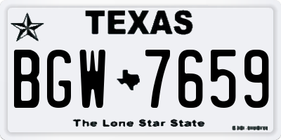 TX license plate BGW7659