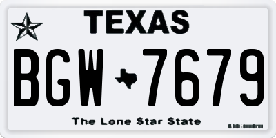 TX license plate BGW7679
