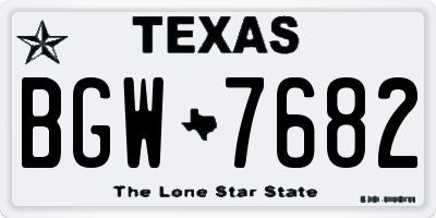 TX license plate BGW7682