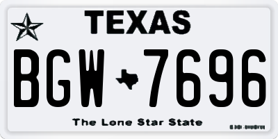 TX license plate BGW7696