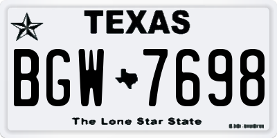 TX license plate BGW7698