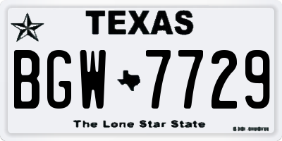 TX license plate BGW7729