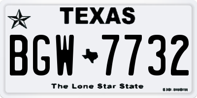 TX license plate BGW7732
