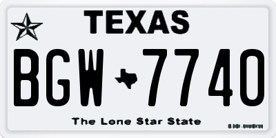 TX license plate BGW7740