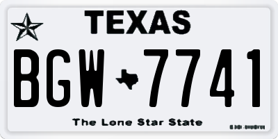 TX license plate BGW7741