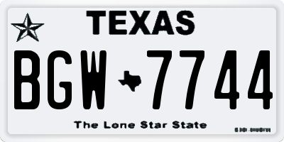 TX license plate BGW7744