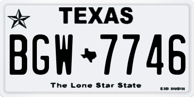 TX license plate BGW7746