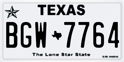 TX license plate BGW7764
