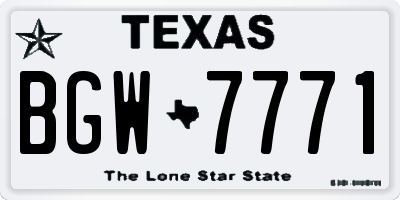TX license plate BGW7771