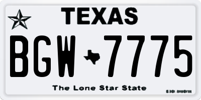 TX license plate BGW7775