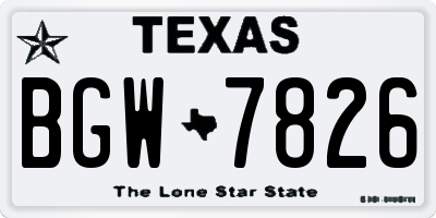 TX license plate BGW7826