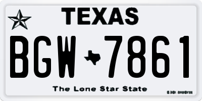 TX license plate BGW7861