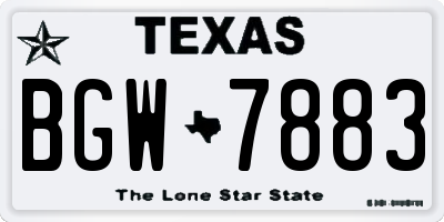 TX license plate BGW7883
