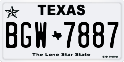 TX license plate BGW7887