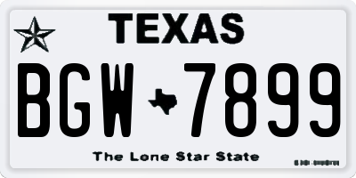TX license plate BGW7899