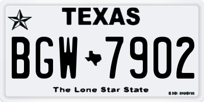 TX license plate BGW7902