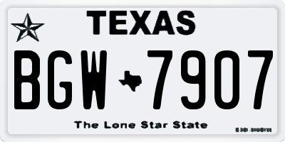 TX license plate BGW7907