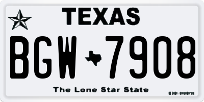 TX license plate BGW7908
