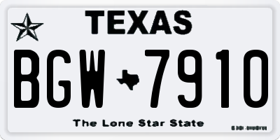 TX license plate BGW7910
