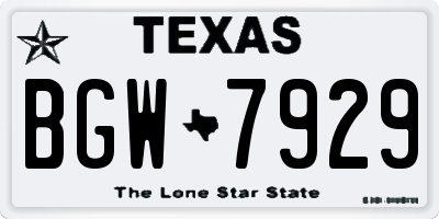 TX license plate BGW7929