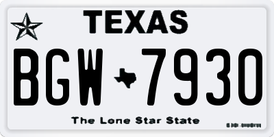 TX license plate BGW7930