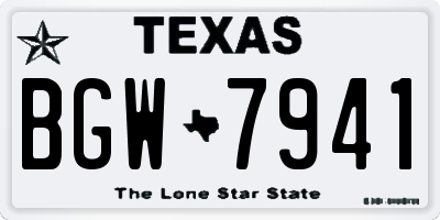 TX license plate BGW7941