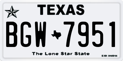 TX license plate BGW7951