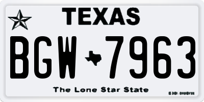 TX license plate BGW7963