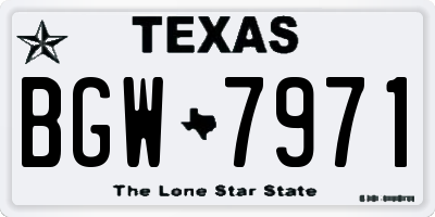 TX license plate BGW7971