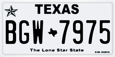 TX license plate BGW7975