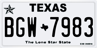 TX license plate BGW7983