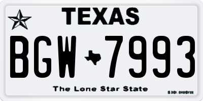TX license plate BGW7993