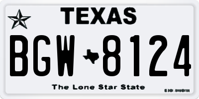 TX license plate BGW8124