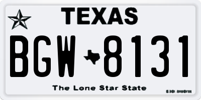 TX license plate BGW8131