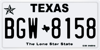 TX license plate BGW8158