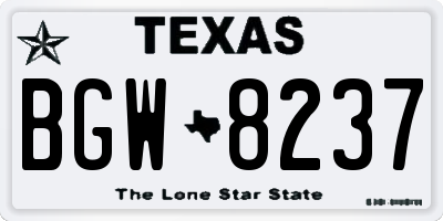 TX license plate BGW8237