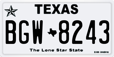 TX license plate BGW8243